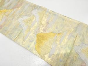 アンティーク　遠山に霞模様織り出し袋帯（着用可）